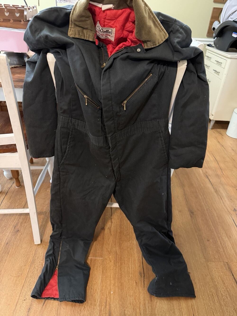 Walls Mens Large Tall Vintage Blizzard Pruf” Insulated Coveralls Black 42-44